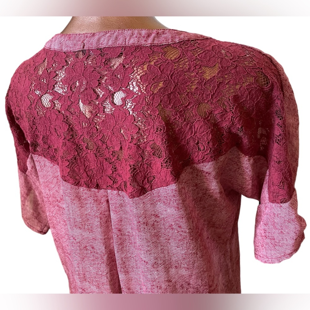 about a girl LA Mixed Media Blouse